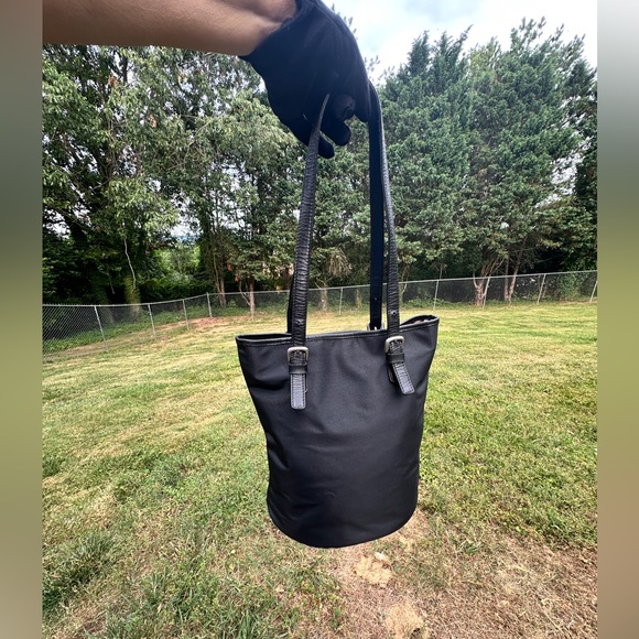 Burberrys of London Blue Label Bucket Bag Nova Check Black Nylon With COA - Picture 3 of 13